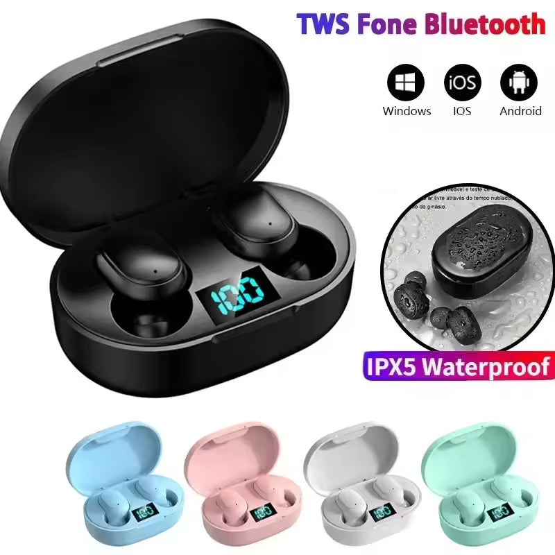 E6S TWS Bluetooth Wireless Earbuds – Noise Cancelling Earphones with Microphone